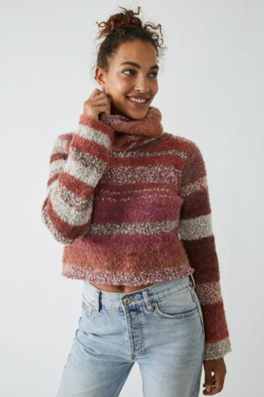 Free People My Girl Turtleneck Sunburst Combo Size M